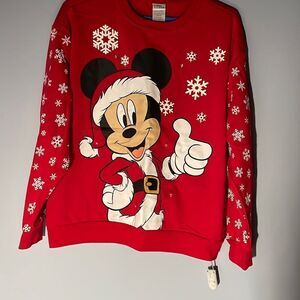 Disney Mickey Mouse Christmas Sweatshirt Light Up Medium